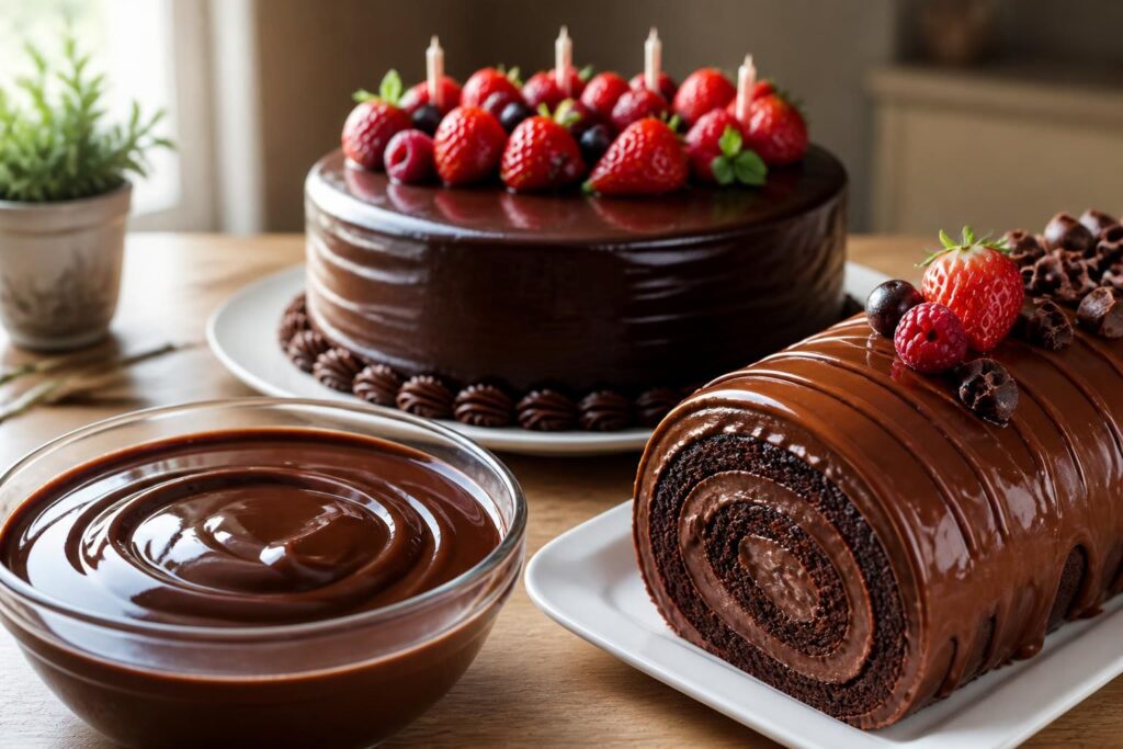 découvrez notre recette facile de ganache au chocolat parfaite pour garnir vos gâteaux roulés et gâteaux d'anniversaire, pour un dessert riche et gourmand.