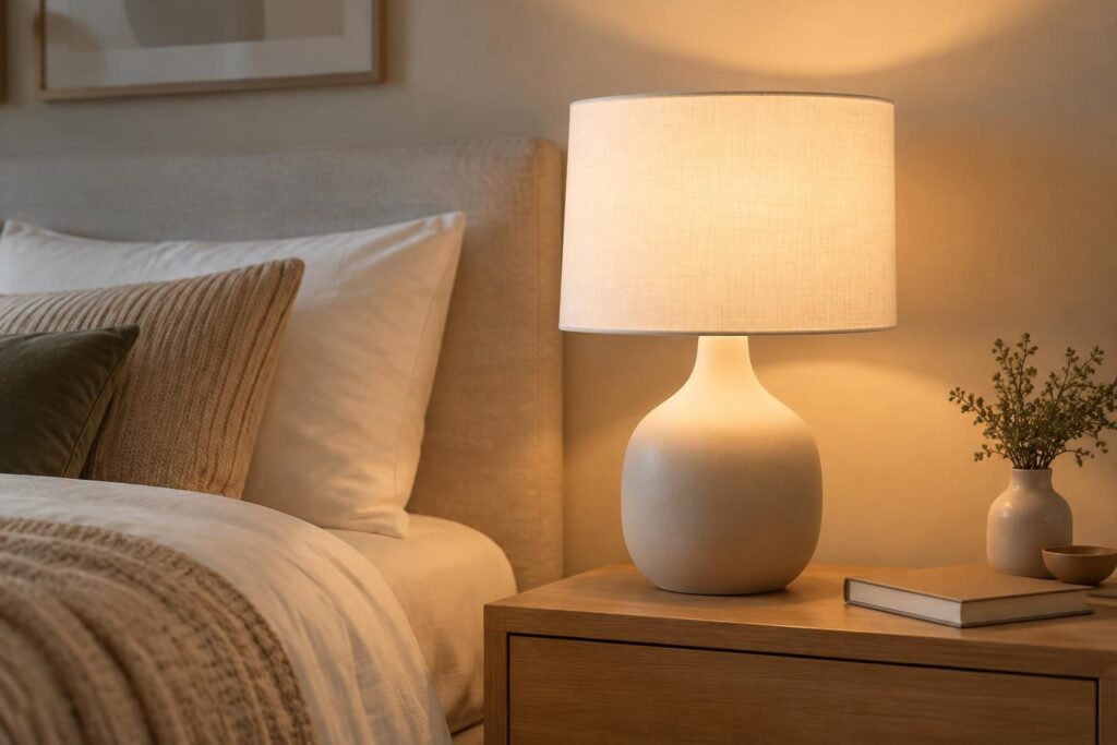 découvrez une lampe de chevet design, élégante et pas chère pour sublimer votre chambre et créer une ambiance chaleureuse.