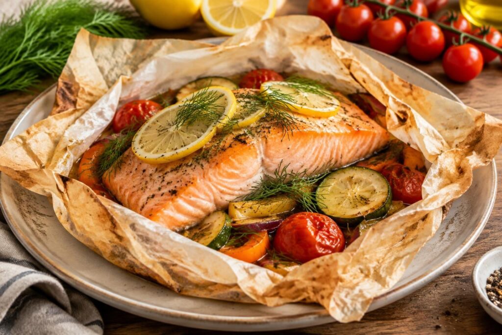 Recette de filet de saumon en papillote ou au four, simple et savoureuse