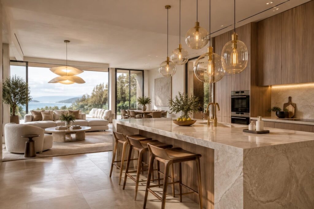 découvrez des idées de suspensions design haut de gamme pour sublimer votre salon et votre cuisine, et créer une ambiance élégante et chaleureuse.